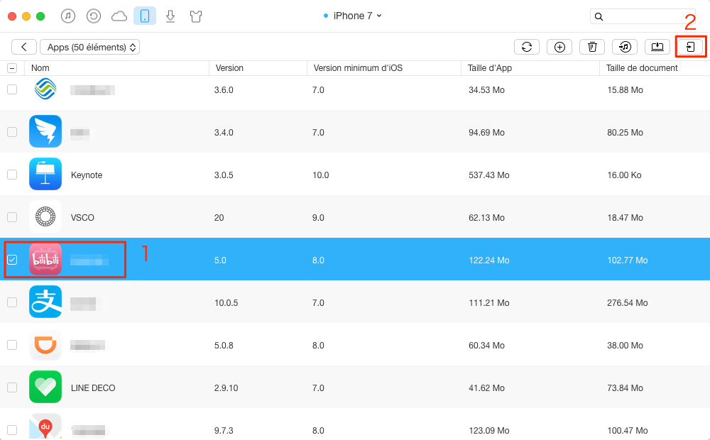 Transfert des applis iPhone vers iPad – étape 3