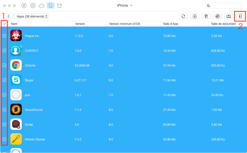 Transférer facilement Apps iPhone vers iPhone 7 – étape 4