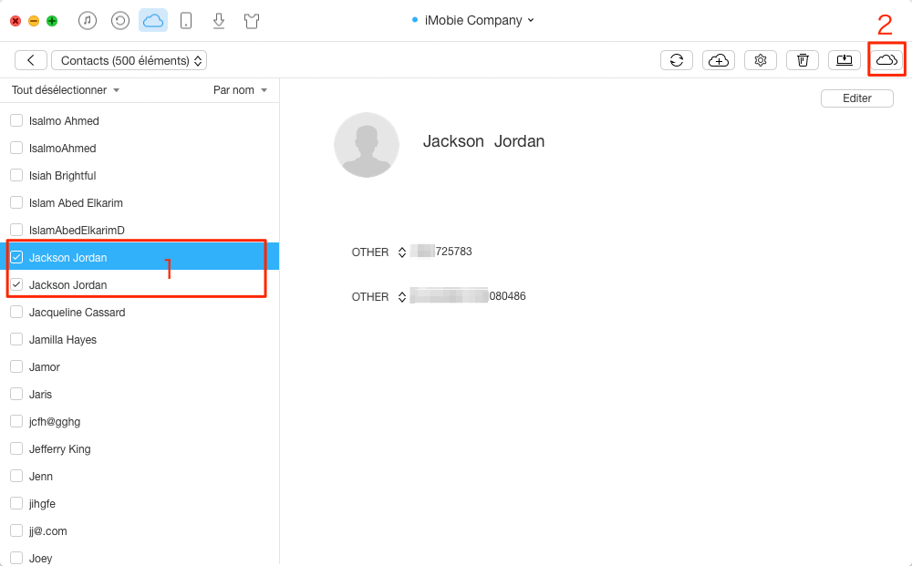 Comment copier des contacts entre deux comptes iCloud – étape 3