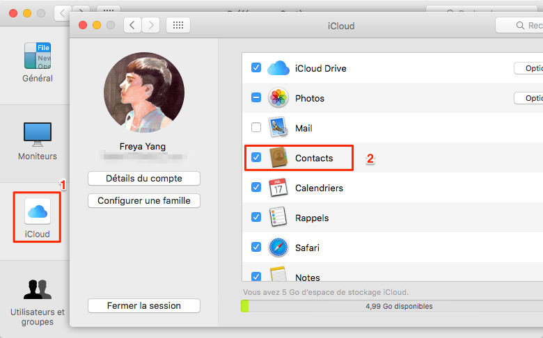 Enregistrez les contacts de l'iPhone vers Mac