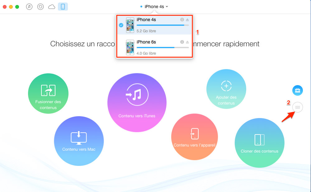 Comment transférer les contacts vers iPhone 6 avec AnyTrans – étape 1