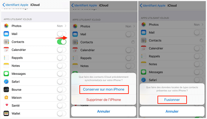 Comment transférer les contacts de l'iPhone à l'iPhone avec iCloud
