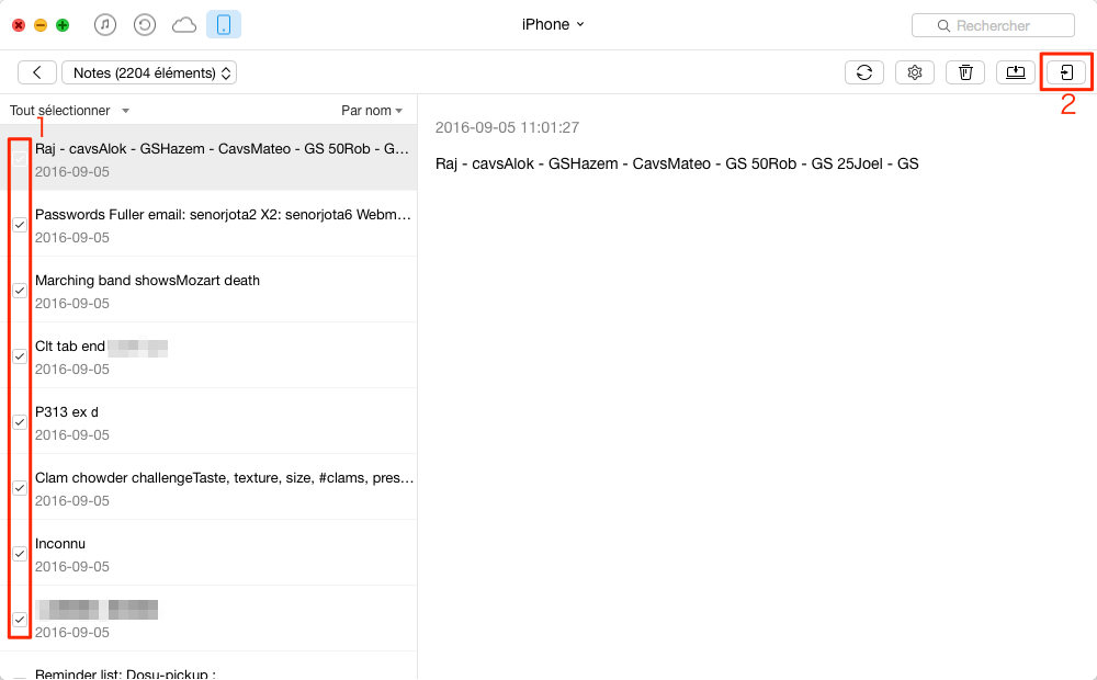 Comment transférer les notes iPhone vers iPhone 7- étape 4