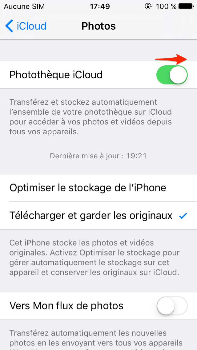 Transférer les photos d'iPhone vers iPad Pro via Photothèque iCloud