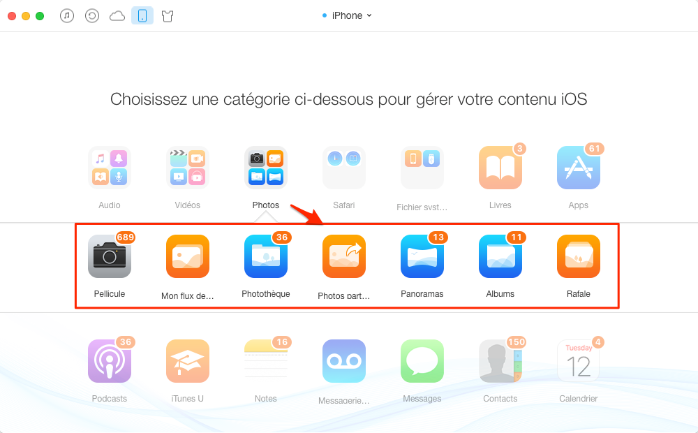 Transférer les photos iPhone vers iPad Pro avec AnyTrans pour iOS – étape 2