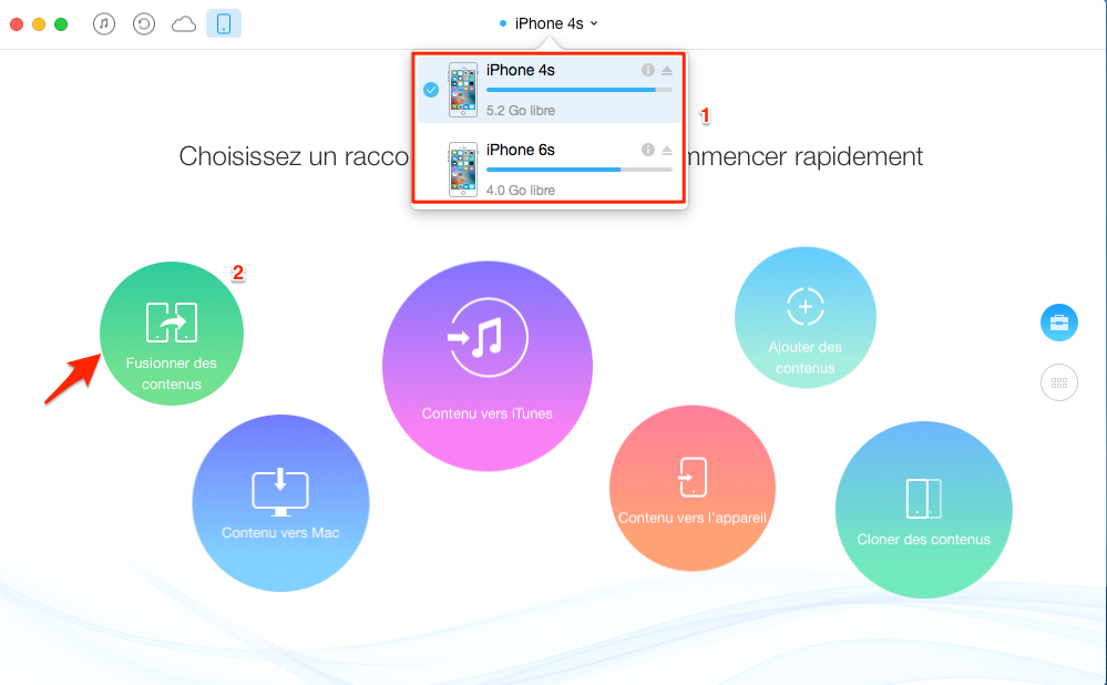 Transférer les données d'un ancien iPhone vers un autre - étape 1