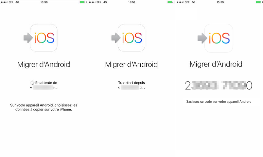 Migrer des données d'Android à iPhone via Migrer vers iOS – étape 1