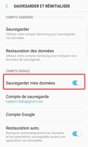 Transférer données samsung