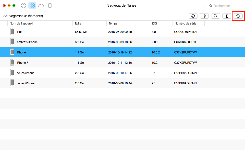 Sauvegarder iPhone avec AnyTrans –étape 2
