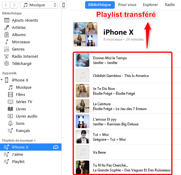 Comment transférer des playlists d’iPhone vers iTunes