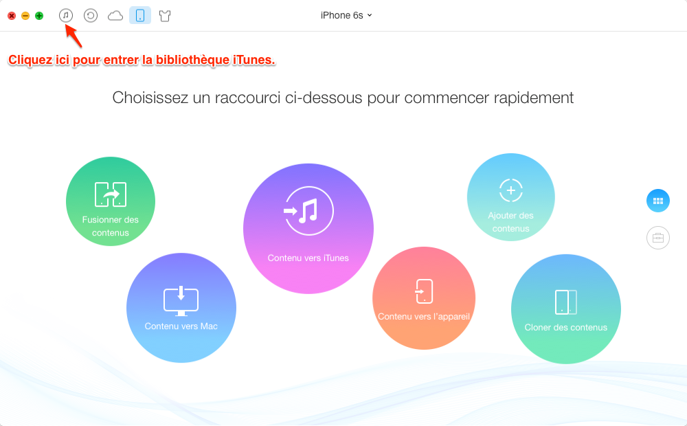 Transférer liste de lecture iTunes vers iPhone 7 – étape 1
