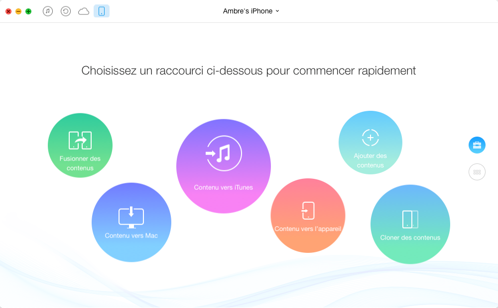 Transfert de listes de lecture de l'iPhone 7 (Plus) à iTunes – étape 1