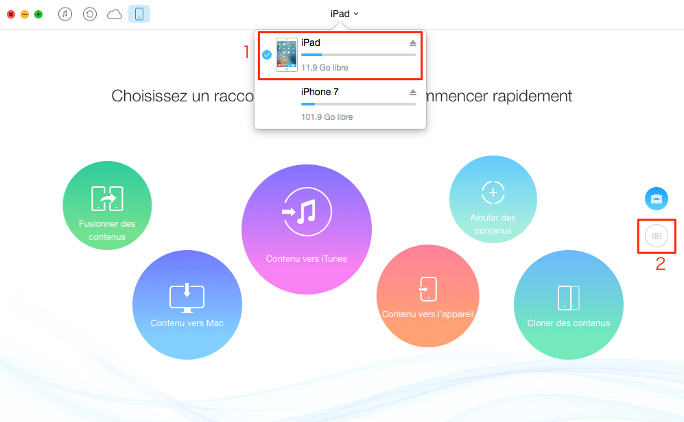 Moyen de transférer des livres iPad vers iPhone – étape 1