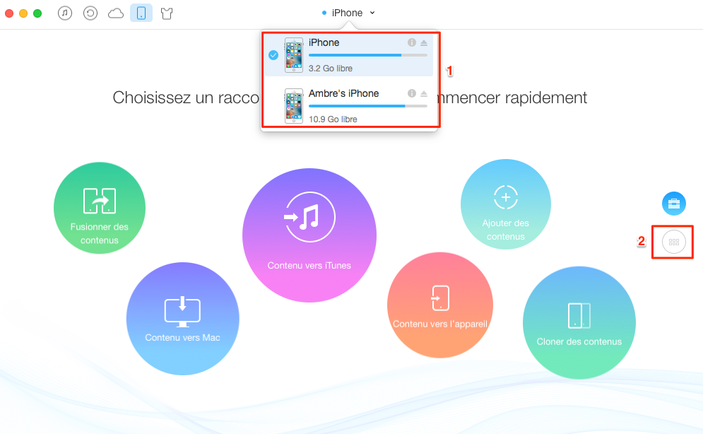 Comment transférer des mémos vocaux de l'iPhone à iPhone - étape 1