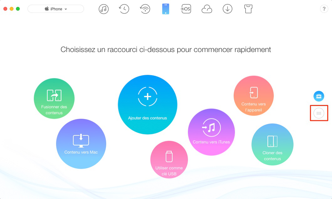Exporter messagerie vocale iPhone sur l'ordinateur - étape 1