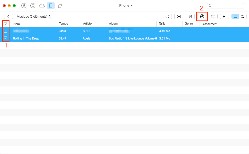 Transférer de la musique iPhone vers iTunes avec AnyTrans - étape 3