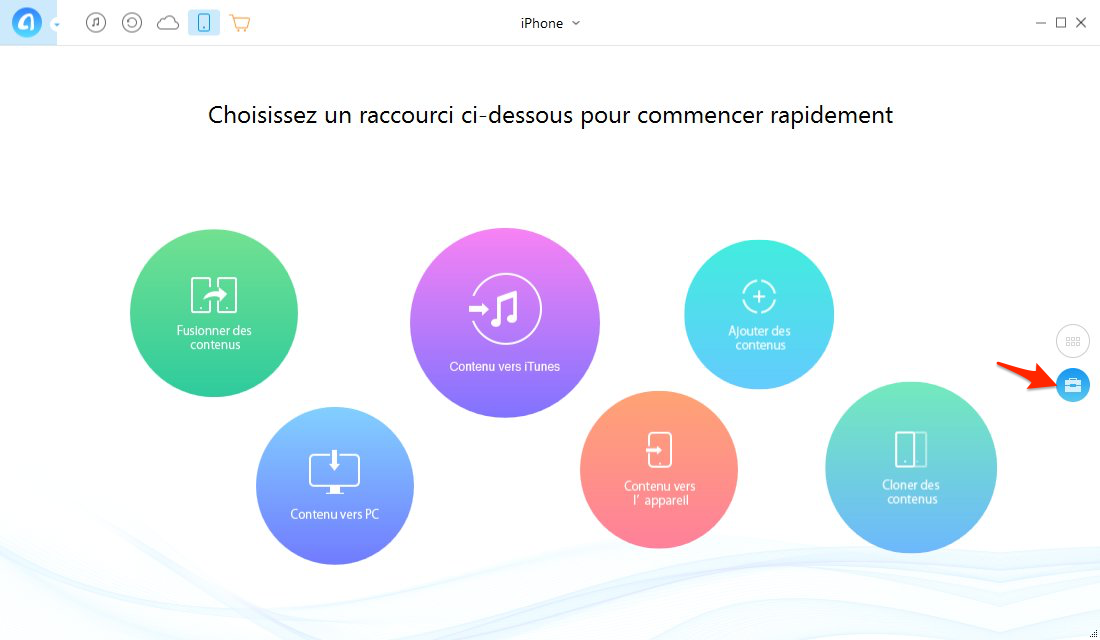 Transférer de la musique d'iPhone vers PC - étape 1