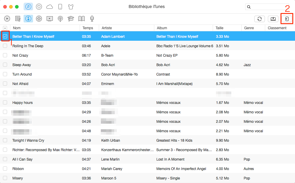 Comment importer musique iTunes vers iPhone 4/4s/5/5s/6/6s/7/7 Plus – étape 2
