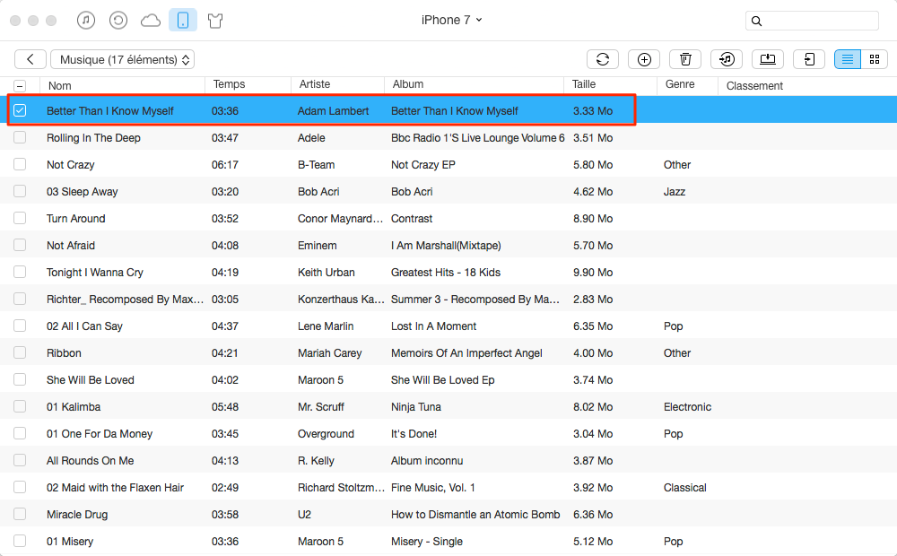 Comment transférer musique iTunes vers iPhone/iPad – étape 3