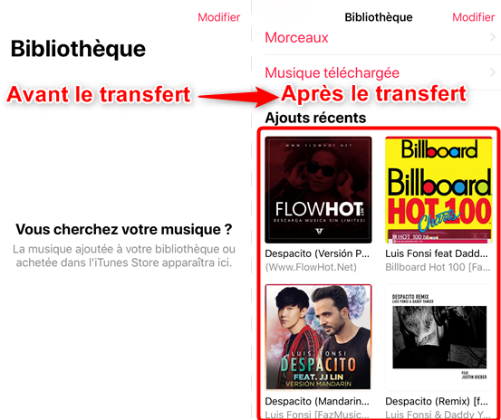 Comment transférer de la musique sur iPhone 7 depuis PC - étape 4
