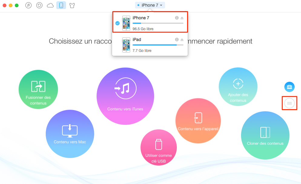 Comment transférer les notes iPhone 7 (Plus) vers iPad – étape 1