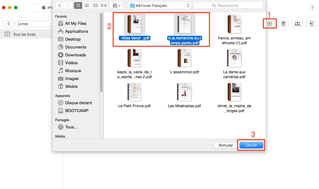 Ajouter fichiers PDF sur iPhone - étape 3