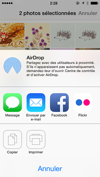Partager les photos de un iPhone vers un iPad par AirDrop