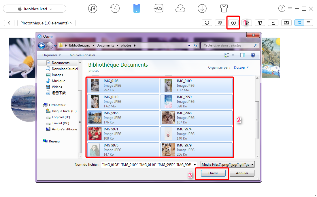 Transfert des photos PC vers iPad via AnyTrans - étape 3