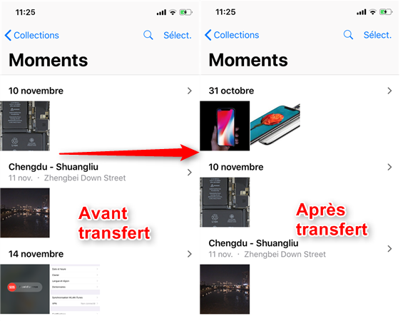 Mettre des photos sur iPhone