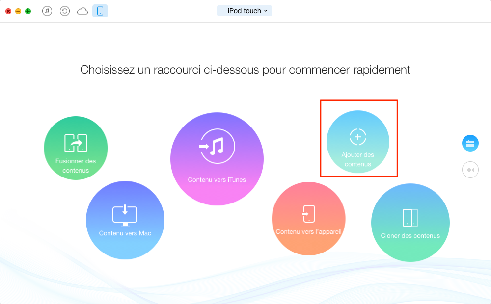 Comment transférer les photos du Mac à l'iPod touch – étape 1