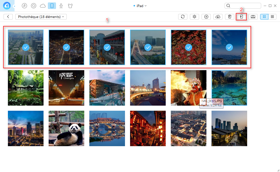 Comment transférer des photos iPad à iPad directement – étape 3