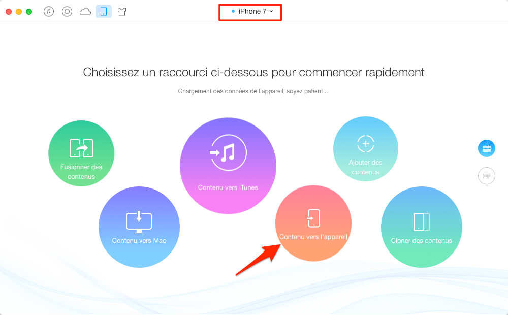 Transfert de photos de l'iPhone 7 à iPad avec AnyTrans - étape 2