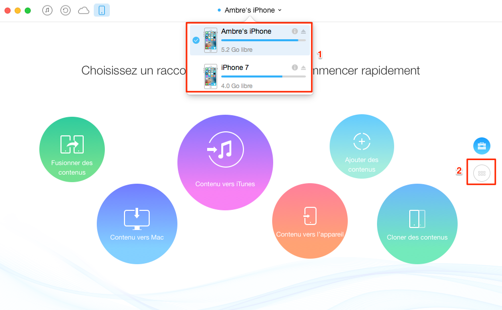 Comment transférer les photos d'un ancien iPhone vers iPhone 7 – étape 1
