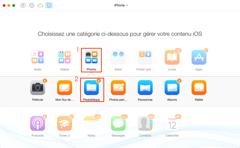 Comment transférer les photos iPhone vers iPod touch – étape 3