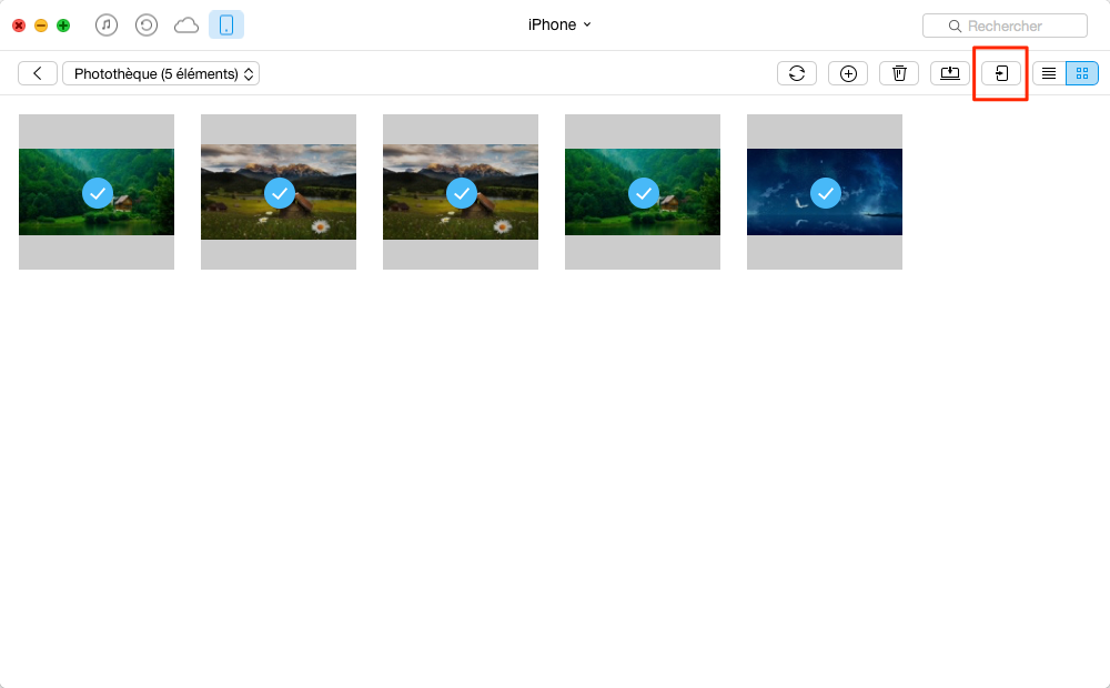 Le transfert des photos iPhone vers iPod touch – étape 4