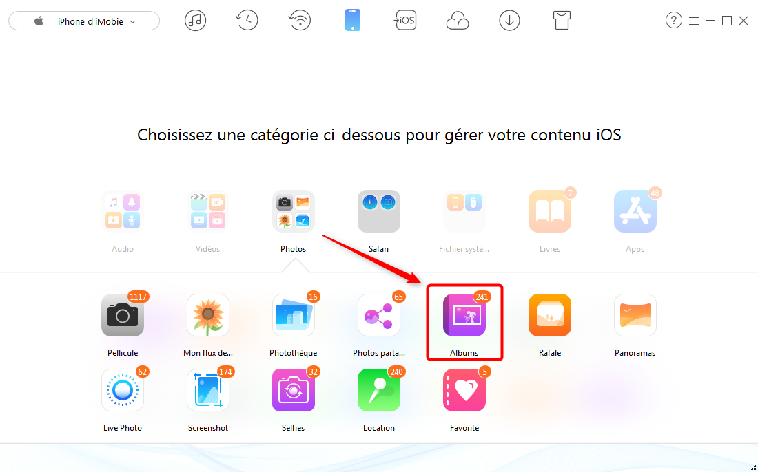 Transférer les photos iPhone vers PC Windows 7 facilement – étape 2