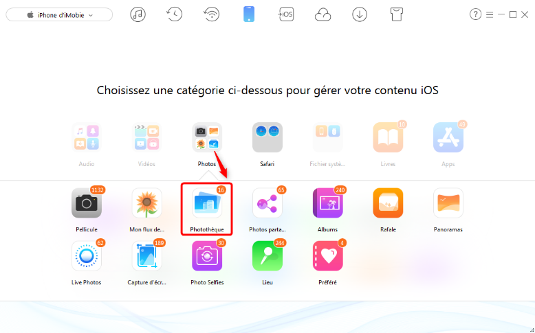 Transférer les photos depuis PC vers iPhone avec AnyTrans pour iOS - étape 2