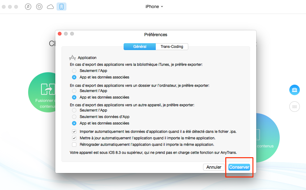 Comment transférer les apps de l'iPhone à un autre iPhone iPad - étape 2