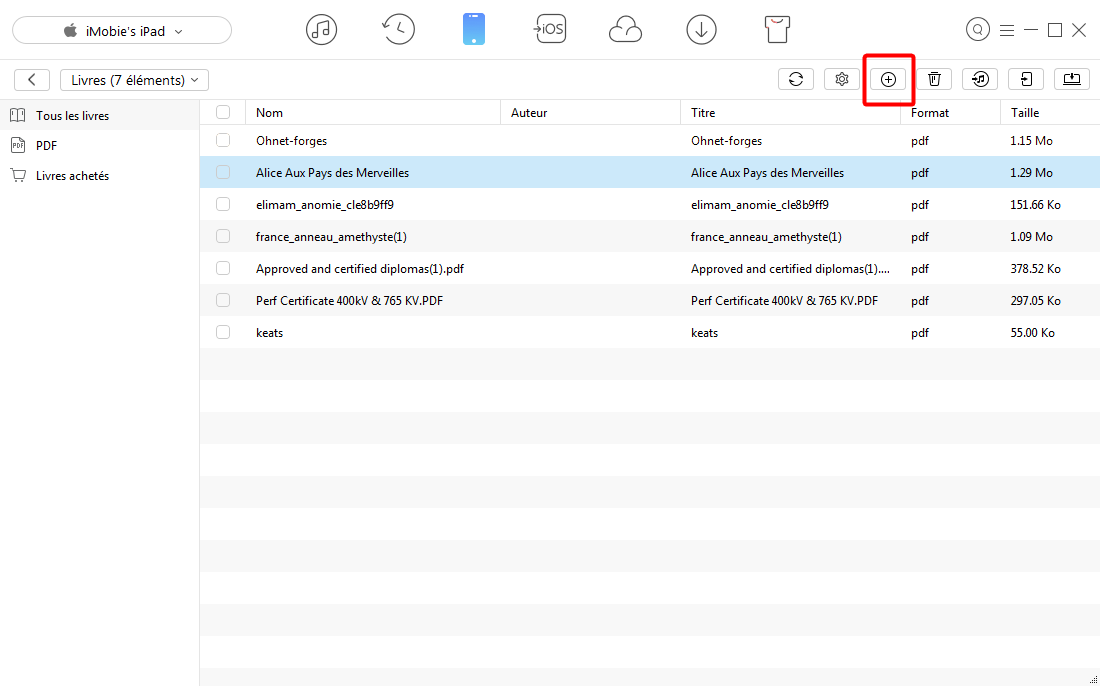 Comment transférer des fichiers PDF sur iPad - étape 2