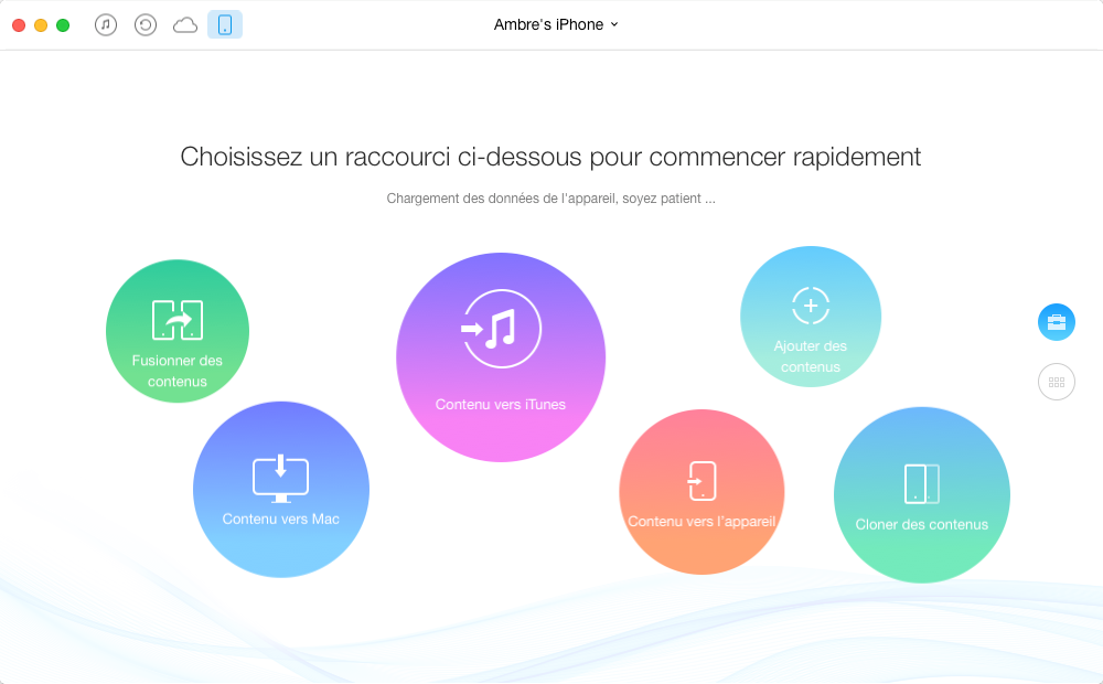 Transfert de sonneries de l'iPhone 7 à iTunes – étape 1