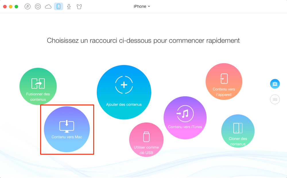 Comment transférer des vidéos depuis l'appareil iOS vers USB – étape 1