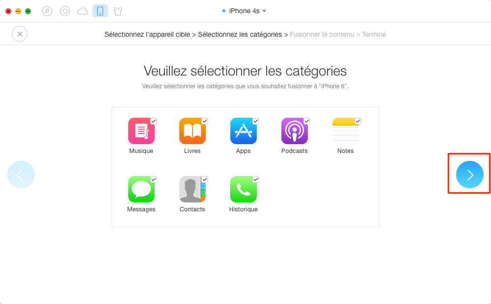 Synchroniser des iPhone vers un autre sans iTunes – étape 3