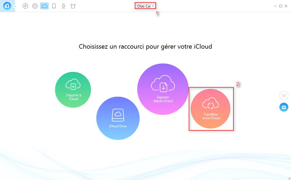 Comment copier des données d’un compte iCloud vers un autre – étape 2