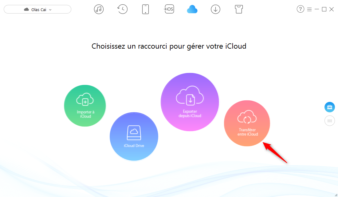 Comment copier des données d’un compte iCloud vers un autre – étape 2