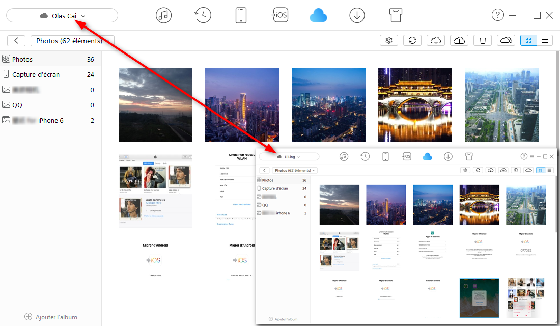 Comment transférer des données entre iCloud – étape 3