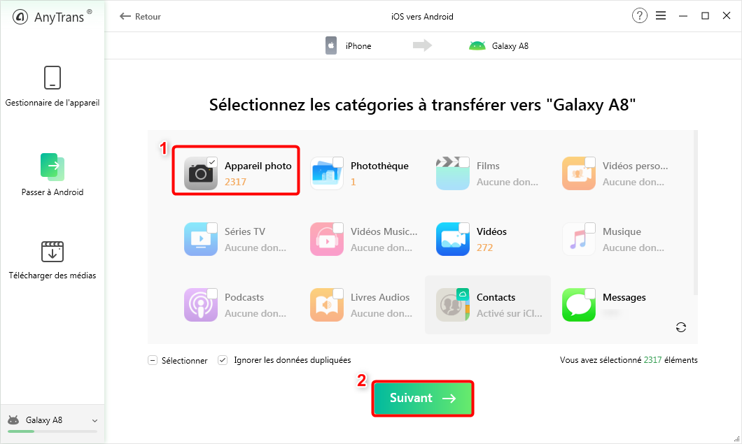 2 Façons efficaces à transférer les photos téléphone vers tablette