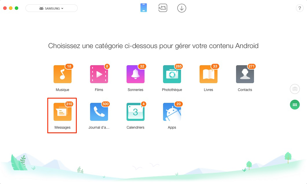 Transférer certaines données Samsung vers HTC – étape 2