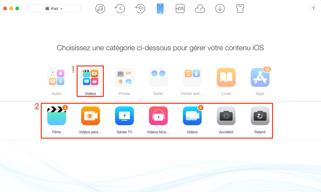 Transférer facilement vidéo sur iPad - étape 2