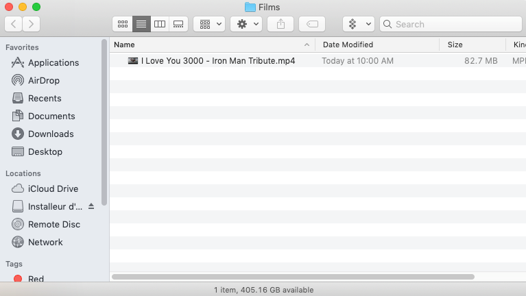 Vidéos transférées depuis iPhone vers Mac