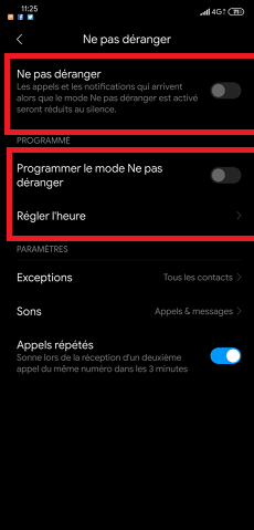 Désactiver le mode Ne pas déranger
